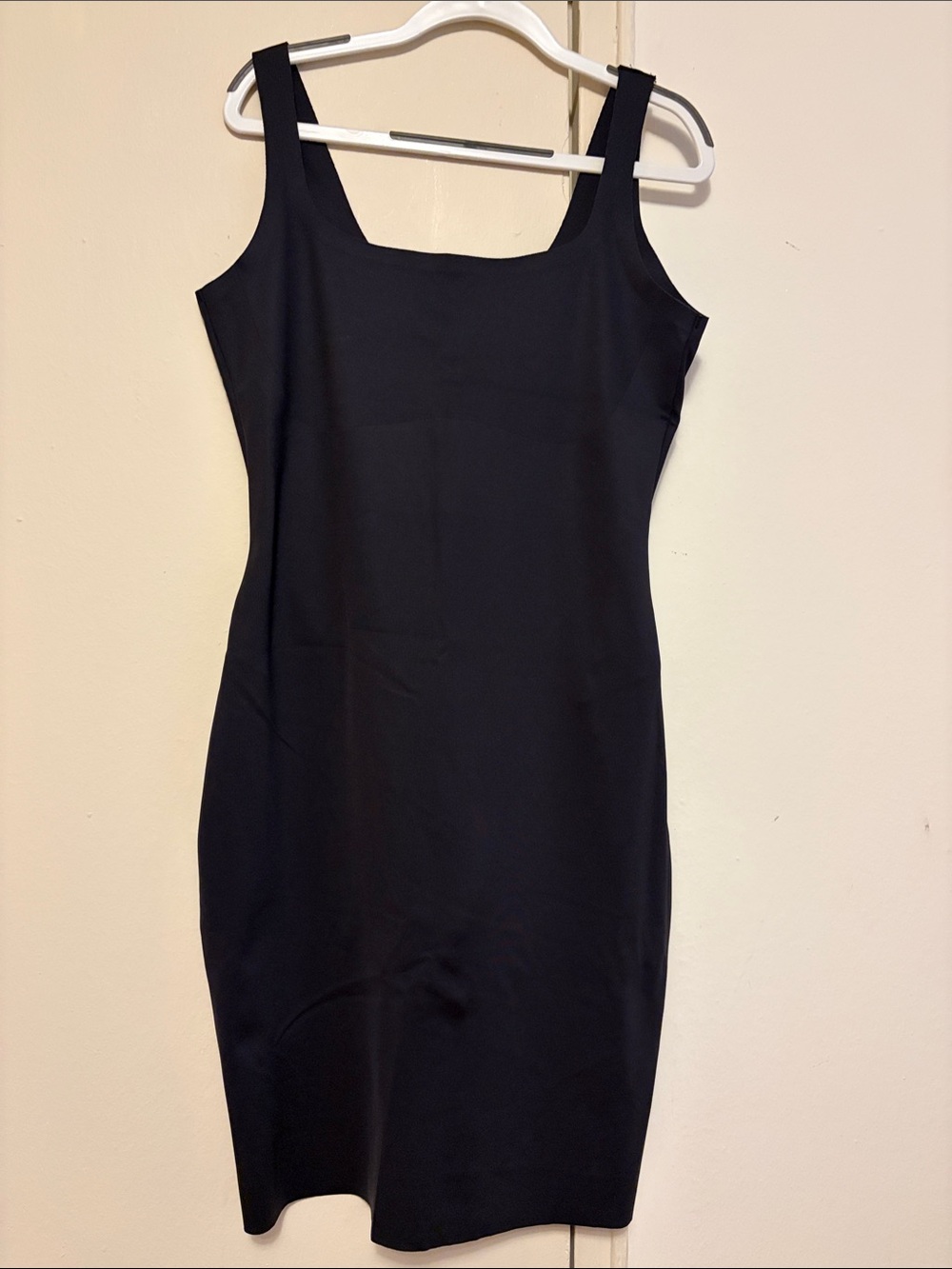 SKIMS Black Square-Neck Midi Tank Dress